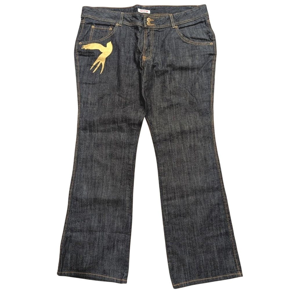 Dear Ab Bird Jeans NEW Plus 18 2X Mid Rise Boot Bootcut Dark Wash Denim Pants